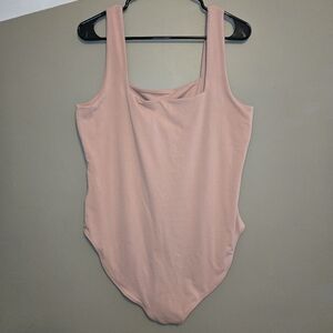 Old Navy Women's Square Neck Mauve Pink Body Suit Size XL With Snap Button